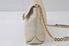 Authentic Salvatore Ferragamo Gancini Leather Chain Shoulder Bag White 0467J