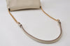 Authentic Salvatore Ferragamo Gancini Leather Chain Shoulder Bag White 0467J