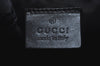 Authentic GUCCI Drawstring Hand Pouch Bag GG Canvas Leather 0390973 Black 0468J