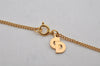 Authentic Christian Dior Gold Tone Chain Pendant Necklace CD 0468K