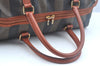 Authentic FENDI Vintage Pequin Hand Boston Bag PVC Leather Brown Black 0469J