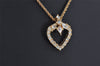 Authentic Christian Dior Gold Tone Chain Rhinestone Pendant Necklace CD 0469K