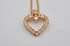 Authentic Christian Dior Gold Tone Chain Rhinestone Pendant Necklace CD 0469K