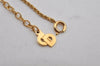 Authentic Christian Dior Gold Tone Chain Rhinestone Pendant Necklace CD 0469K