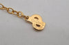 Authentic Christian Dior Gold Tone Chain Rhinestone Pendant Necklace CD 0469K