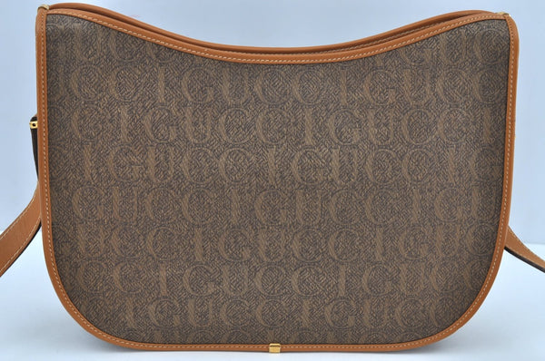 Authentic GUCCI Shoulder Cross Body Bag Purse Canvas Leather Brown 0470H