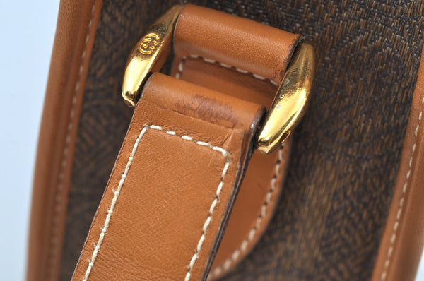 Authentic GUCCI Shoulder Cross Body Bag Purse Canvas Leather Brown 0470H