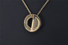 Authentic Christian Dior Gold Tone Chain Rhinestone Pendant Necklace CD 0470K