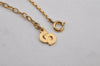 Authentic Christian Dior Gold Tone Chain Rhinestone Pendant Necklace CD 0470K