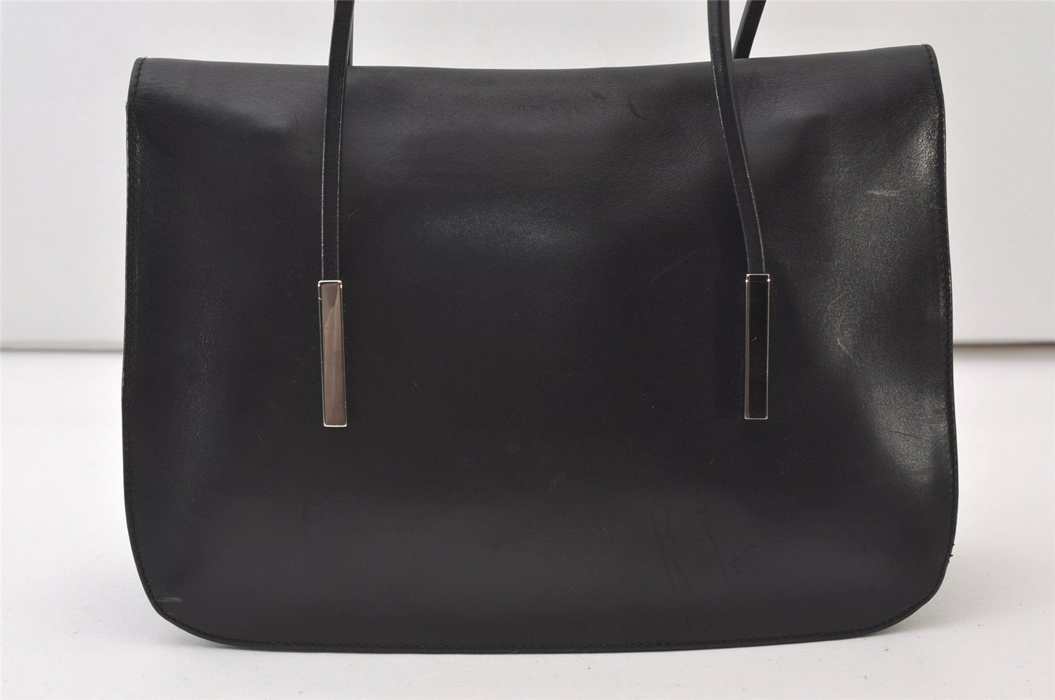 Authentic GUCCI Vintage Shoulder Bag Purse Leather Black 0471J