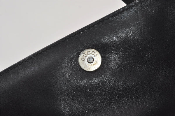 Authentic GUCCI Vintage Shoulder Bag Purse Leather Black 0471J