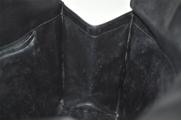 Authentic GUCCI Vintage Shoulder Bag Purse Leather Black 0471J