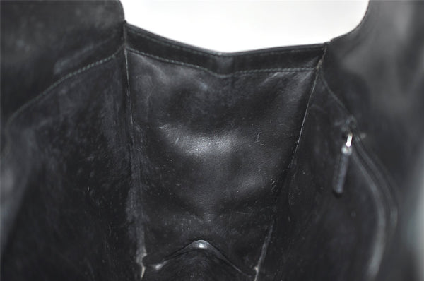 Authentic GUCCI Vintage Shoulder Bag Purse Leather Black 0471J