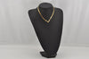 Authentic Christian Dior Gold Tone Chain Rhinestone Pendant Necklace CD 0471K