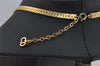 Authentic Christian Dior Gold Tone Chain Rhinestone Pendant Necklace CD 0471K