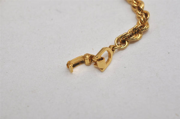 Authentic Christian Dior Gold Tone Chain Pendant Necklace CD 0472K