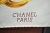 Authentic CHANEL Scarf Chain Motif CC Logo Silk Beige 0473I