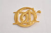 Authentic Christian Dior Vintage Logo Brooch Gold Tone CD 0473K