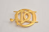 Authentic Christian Dior Vintage Logo Brooch Gold Tone CD 0473K