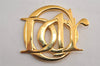 Authentic Christian Dior Vintage Logo Brooch Gold Tone CD 0473K