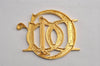 Authentic Christian Dior Vintage Logo Brooch Gold Tone CD 0473K