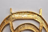 Authentic Christian Dior Vintage Logo Brooch Gold Tone CD 0473K