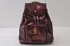 Authentic GUCCI Vintage Bamboo Backpack Purse Enamel Bordeaux 0474J