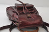 Authentic GUCCI Vintage Bamboo Backpack Purse Enamel Bordeaux 0474J
