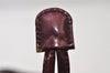 Authentic GUCCI Vintage Bamboo Backpack Purse Enamel Bordeaux 0474J