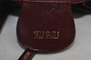 Authentic GUCCI Vintage Bamboo Backpack Purse Enamel Bordeaux 0474J