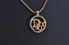 Authentic Christian Dior Gold Tone Chain Pendant Necklace CD 0474K