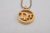 Authentic Christian Dior Gold Tone Chain Pendant Necklace CD 0474K