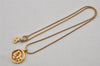 Authentic Christian Dior Gold Tone Chain Pendant Necklace CD 0474K