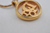 Authentic Christian Dior Gold Tone Chain Pendant Necklace CD 0474K