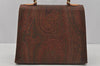 Authentic ETRO Vintage Hand Bag Purse PVC Leather Brown 0475J