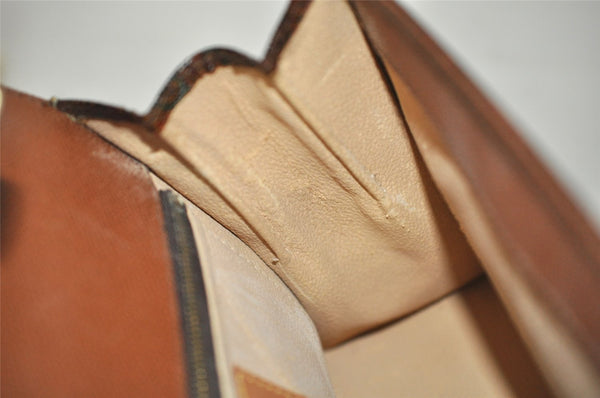 Authentic ETRO Vintage Hand Bag Purse PVC Leather Brown 0475J