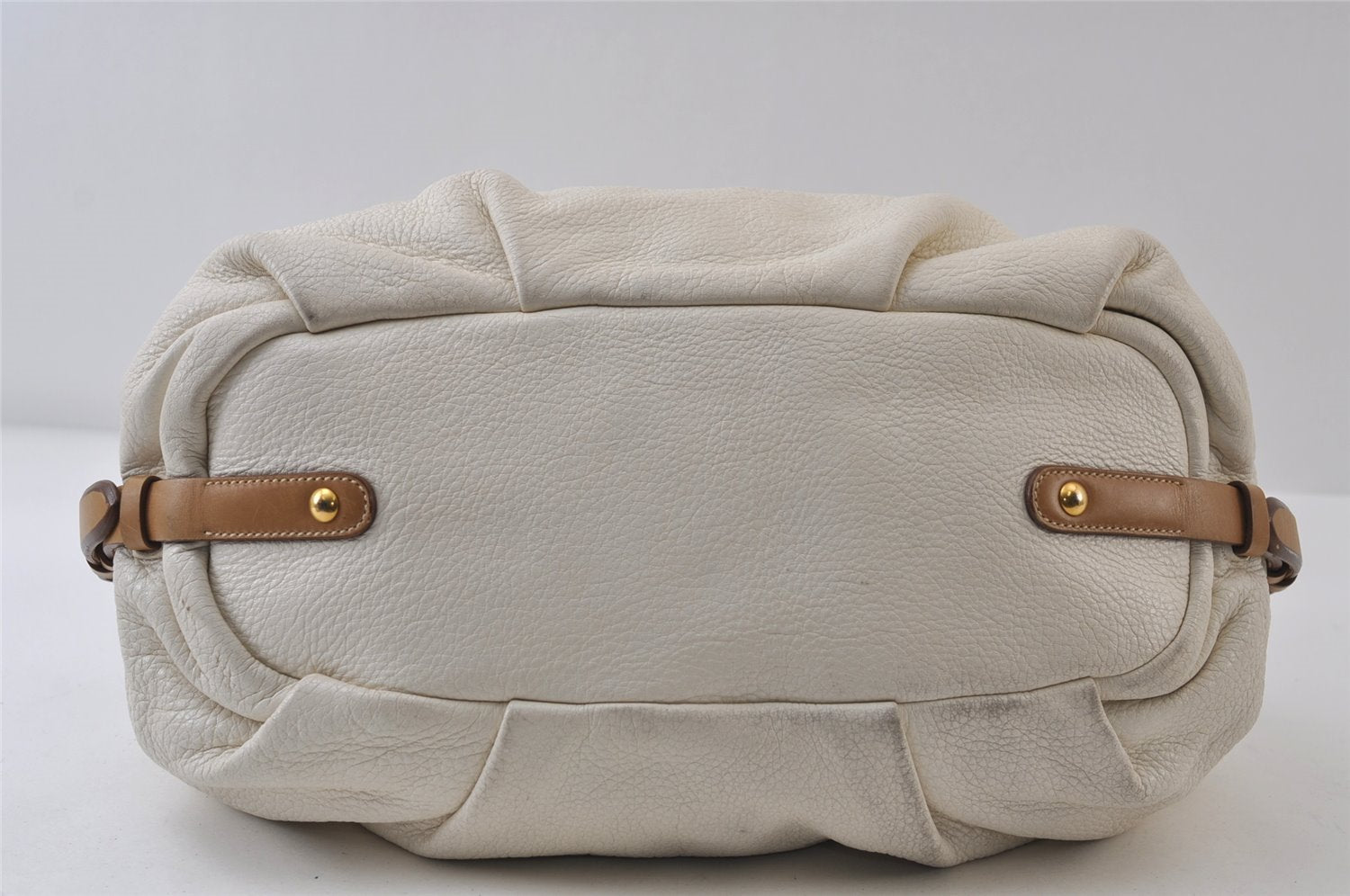 Authentic PRADA Vintage Leather Nappa 2Way Shoulder Tote Bag White 0476J