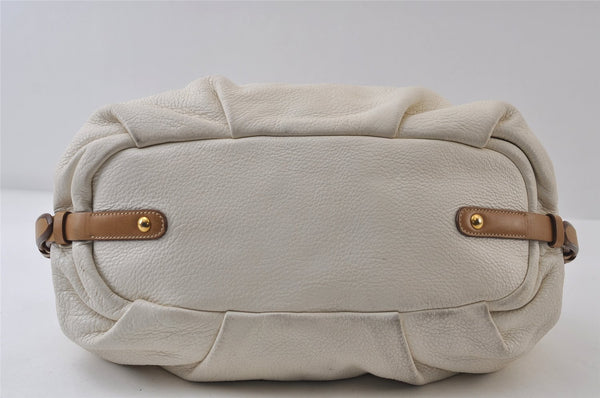 Authentic PRADA Vintage Leather Nappa 2Way Shoulder Tote Bag White 0476J