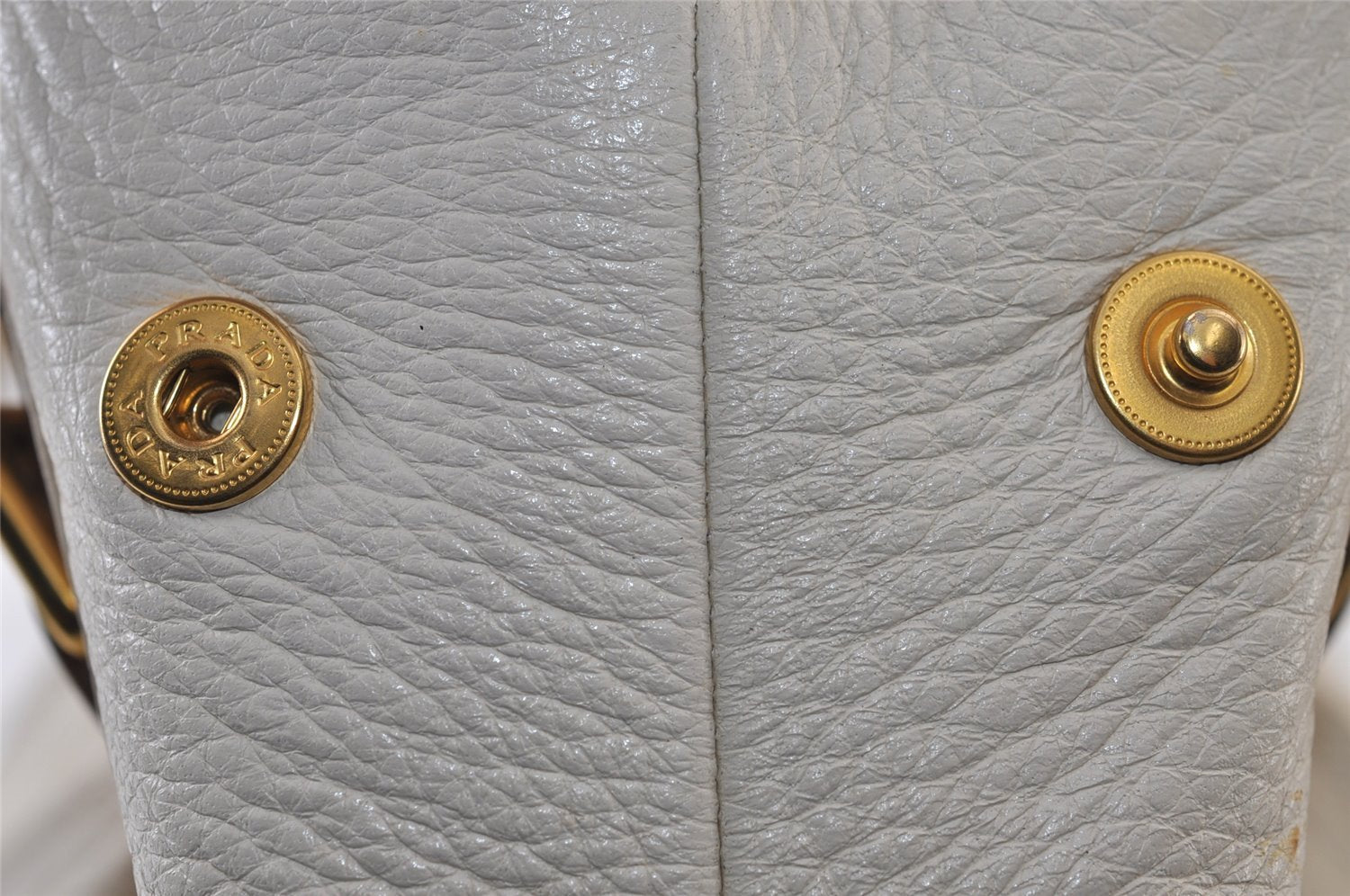 Authentic PRADA Vintage Leather Nappa 2Way Shoulder Tote Bag White 0476J