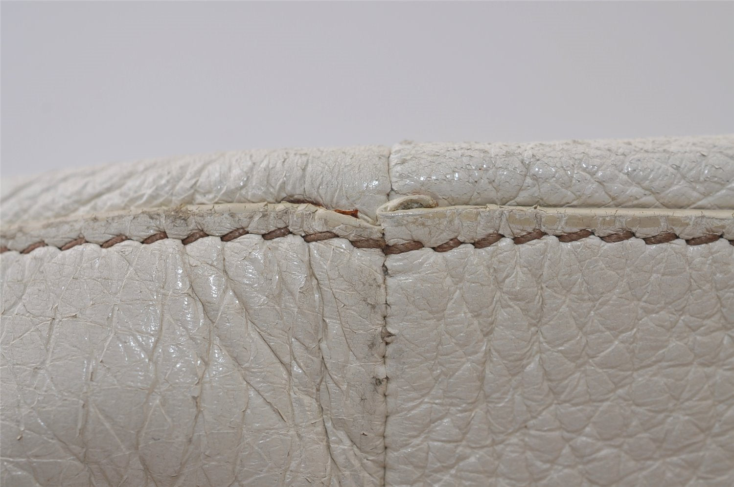 Authentic PRADA Vintage Leather Nappa 2Way Shoulder Tote Bag White 0476J