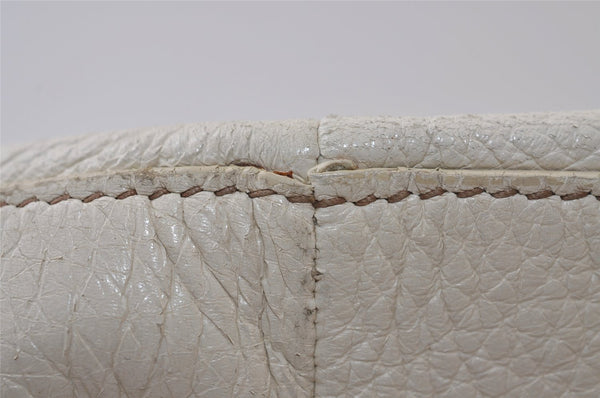 Authentic PRADA Vintage Leather Nappa 2Way Shoulder Tote Bag White 0476J