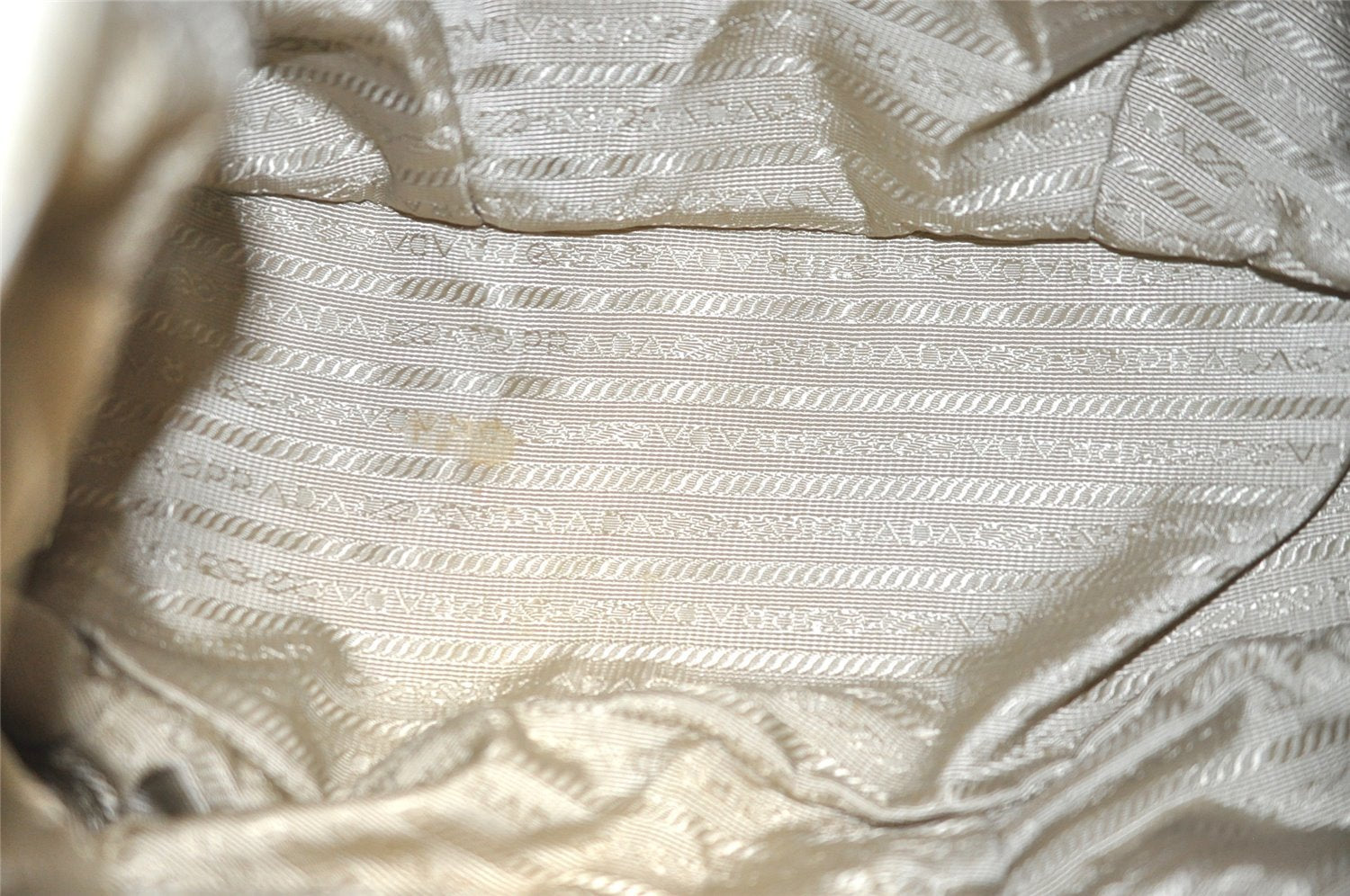 Authentic PRADA Vintage Leather Nappa 2Way Shoulder Tote Bag White 0476J