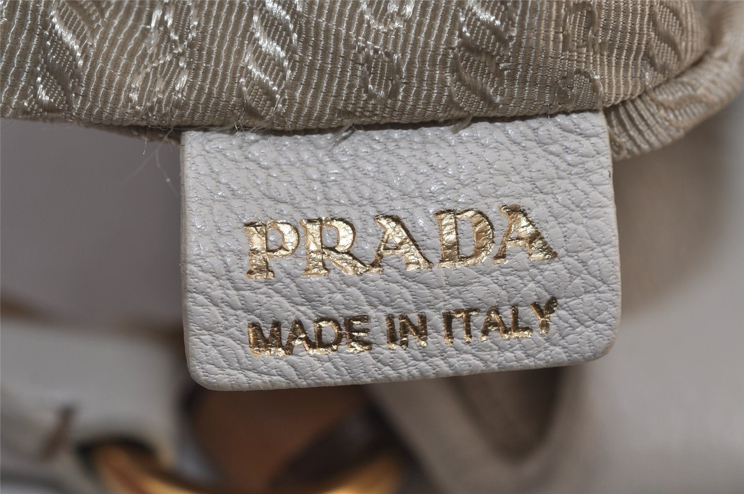 Authentic PRADA Vintage Leather Nappa 2Way Shoulder Tote Bag White 0476J