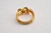 Authentic HERMES Scarf Ring Atame Circle Knot Design Gold Tone 0476K