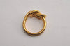 Authentic HERMES Scarf Ring Atame Circle Knot Design Gold Tone 0476K