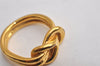 Authentic HERMES Scarf Ring Atame Circle Knot Design Gold Tone 0476K