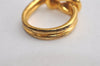 Authentic HERMES Scarf Ring Atame Circle Knot Design Gold Tone 0476K