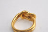 Authentic HERMES Scarf Ring Atame Circle Knot Design Gold Tone 0476K