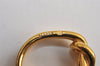Authentic HERMES Scarf Ring Atame Circle Knot Design Gold Tone 0476K