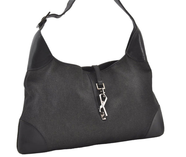 Authentic GUCCI Kandinsky Shoulder Hand Bag Canvas Leather 28629 Black 0477J